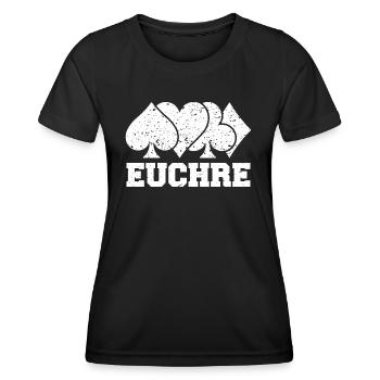 Euchre Vintage Euchre Kartenspiel - Frauen Funktions-T-Shirt - Schwarz - Vorne - AI Model Female 172 light (172cm)