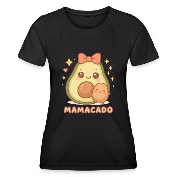 MAMACADO – Süße Avocado Mama & Baby - Frauen Funktions-T-Shirt - Schwarz - Vorne - AI Model Female 172 light (172cm)
