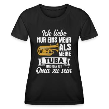 Tuba Oma Tubist Blasmusik Musiker - Frauen Funktions-T-Shirt - Schwarz - Vorne - AI Model Female 172 light (172cm)