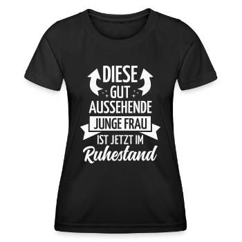 Rentnerin Renteneintritt Rente Ruhestand - Frauen Funktions-T-Shirt - Schwarz - Vorne - AI Model Female 172 light (172cm)