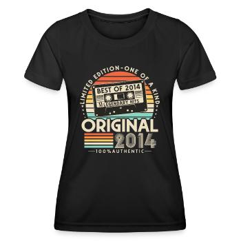 Original 2014 Jahrgang Retro Geburtstag Geschenk - Frauen Funktions-T-Shirt - Schwarz - Vorne - AI Model Female 172 light (172cm)