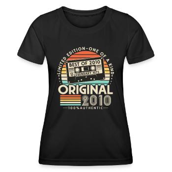 Original 2010 Vintage Rétro Cadeau d’anniversaire - T-shirt sport Femme - noir - Devant - AI Model Female 172 light (172cm)