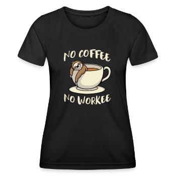 No Coffee No Workee Sloth - Women's Functional T-Shirt - black - Front - AI Model Female 172 light (172cm)