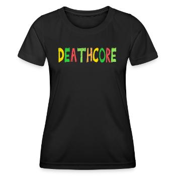 Lustig Deathcore Farbenfroh Sarkastisch Metal - Frauen Funktions-T-Shirt - Schwarz - Vorne - AI Model Female 172 light (172cm)