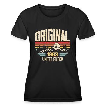 Nostalgic 1963 Birthday Gift 1963 - Women's Functional T-Shirt - black - Front - AI Model Female 172 light (172cm)