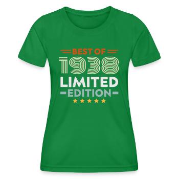Retro 1938 Vintage 86. Geburtstagsgeschenk 86 Jahre alt - Frauen Funktions-T-Shirt - Kelly Green - Vorne - AI Model Female 172 dark (172cm)