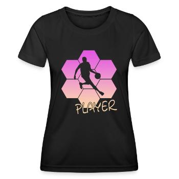 Basketball - Frauen Funktions-T-Shirt - Schwarz - Vorne - AI Model Female 172 light (172cm)