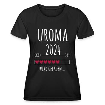 werdende Uroma 2024 Schwangerschaft Uromi Geschenk - Frauen Funktions-T-Shirt - Schwarz - Vorne - AI Model Female 172 light (172cm)