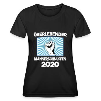 Überlebender Männerschnupfen 2020 Lustig Scherz - Frauen Funktions-T-Shirt - Schwarz - Vorne - AI Model Female 172 light (172cm)