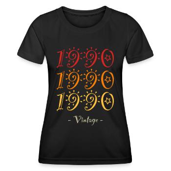 Jahrgang 1990 - Frauen Funktions-T-Shirt - Schwarz - Vorne - AI Model Female 172 light (172cm)