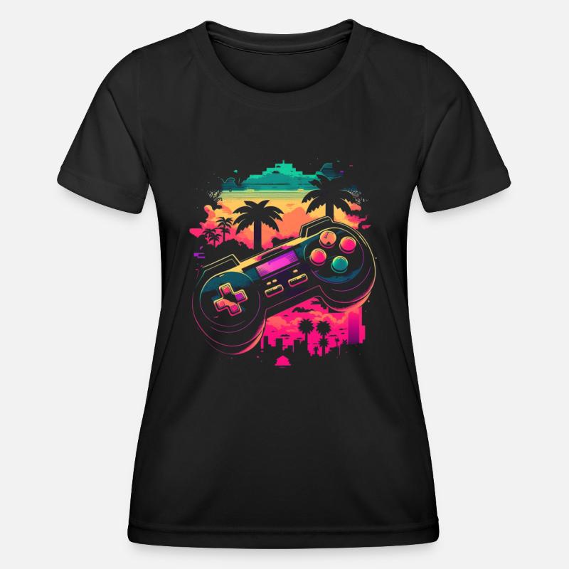 Retro Console - Women's Functional T-Shirt - black
