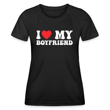 I Love My Boyfriend - T-shirt sport Femme - noir - Devant - AI Model Female 172 light (172cm)