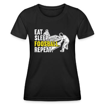 Tischfußball - Frauen Funktions-T-Shirt - Schwarz - Vorne - AI Model Female 172 light (172cm)