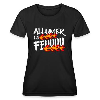 Allumer le feu - T-shirt sport Femme - noir - Devant - AI Model Female 172 light (172cm)