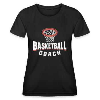 Basketballnetz-Coach - Frauen Funktions-T-Shirt - Schwarz - Vorne - AI Model Female 172 light (172cm)