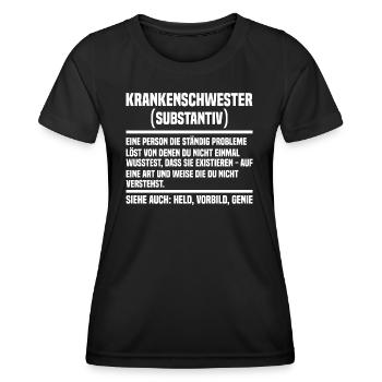 Krankenschwester Krankenpfleger - Frauen Funktions-T-Shirt - Schwarz - Vorne - AI Model Female 172 light (172cm)
