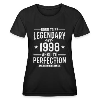Légendaire depuis 1998 - T-shirt sport Femme - noir - Devant - AI Model Female 172 light (172cm)