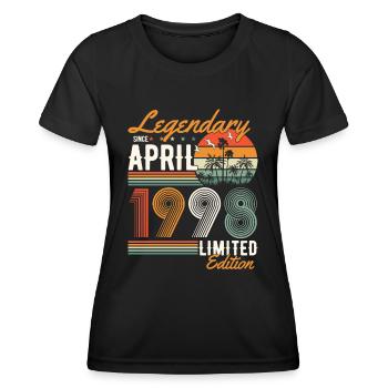 Légendaire depuis avril 1998 - T-shirt sport Femme - noir - Devant - AI Model Female 172 light (172cm)