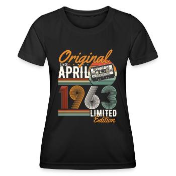 Original since April 1963 - Women's Functional T-Shirt - black - Front - AI Model Female 172 light (172cm)