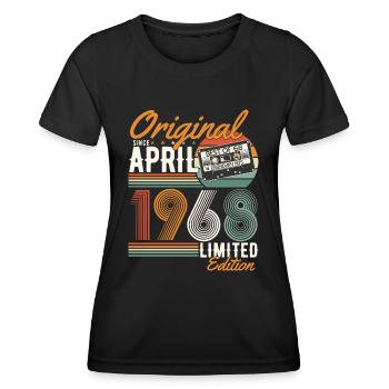 Original depuis avril 1968 - T-shirt sport Femme - noir - Devant - AI Model Female 172 light (172cm)