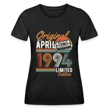 Original depuis avril 1994 - T-shirt sport Femme - noir - Devant - AI Model Female 172 light (172cm)