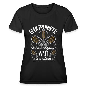 Les électroniciens ont au moins des watts dans la tête - T-shirt sport Femme - noir - Devant - AI Model Female 172 light (172cm)