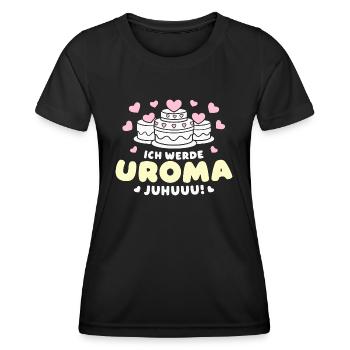 Ur-Oma Juhuuu! Geburtstag Uroma Enkel Beste Uroma - Frauen Funktions-T-Shirt - Schwarz - Vorne - AI Model Female 172 light (172cm)