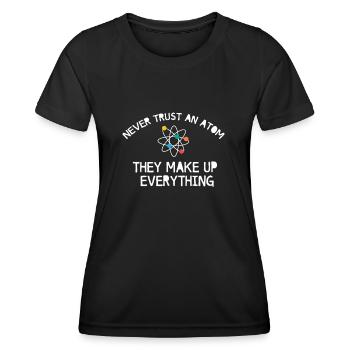 Atom - Frauen Funktions-T-Shirt - Schwarz - Vorne - AI Model Female 172 light (172cm)