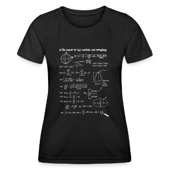 Antwort 42 - Frauen Funktions-T-Shirt - Schwarz - Vorne - AI Model Female 172 light (172cm)