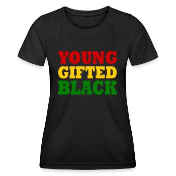 young gifted and black - T-shirt sport Femme - noir - Devant - AI Model Female 172 light (172cm)
