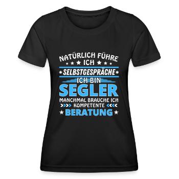 Ich führe Selbstgespräche - Segler Edition blau - Frauen Funktions-T-Shirt - Schwarz - Vorne - AI Model Female 172 light (172cm)