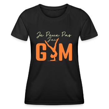 Ich kann kein Fitnessstudio haben | Gymnastik-Geschenk | Fitnessstudio - Frauen Funktions-T-Shirt - Schwarz - Vorne - AI Model Female 172 light (172cm)