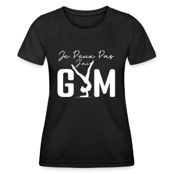 Ich kann kein Fitnessstudio haben | Gymnastik-Geschenk | Fitnessstudio - Frauen Funktions-T-Shirt - Schwarz - Vorne - AI Model Female 172 light (172cm)