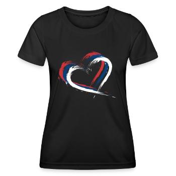 Drapeau de la Serbie - T-shirt sport Femme - noir - Devant - AI Model Female 172 light (172cm)