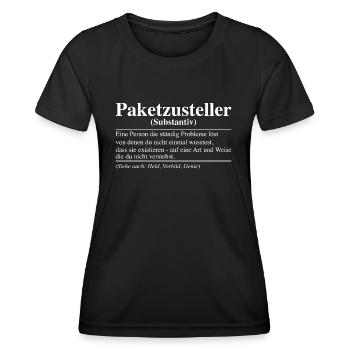 Paketzusteller Geschenk Paket Zusteller Paketbote - Frauen Funktions-T-Shirt - Schwarz - Vorne - AI Model Female 172 light (172cm)