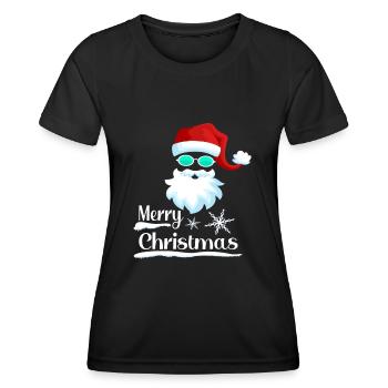Père Noël Joyeux Noël Père Noël Père Noël - T-shirt sport Femme - noir - Devant - AI Model Female 172 light (172cm)