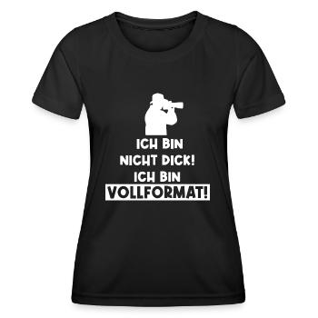 Vollformat Motiv für Fotograf Kleinbild Sensor - Frauen Funktions-T-Shirt - Schwarz - Vorne - AI Model Female 172 light (172cm)