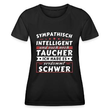 Sympathisch und intelligent - Taucher Edition - Frauen Funktions-T-Shirt - Schwarz - Vorne - AI Model Female 172 light (172cm)