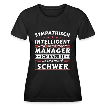 Sympathisch und intelligent - Manager Edition - Frauen Funktions-T-Shirt - Schwarz - Vorne - AI Model Female 172 light (172cm)