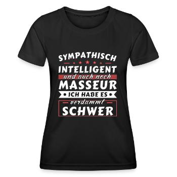 Sympathisch und intelligent - Masseur Edition - Frauen Funktions-T-Shirt - Schwarz - Vorne - AI Model Female 172 light (172cm)