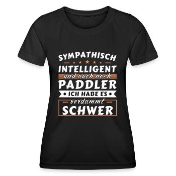 Sympathisch und intelligent - Paddler Edition - Frauen Funktions-T-Shirt - Schwarz - Vorne - AI Model Female 172 light (172cm)