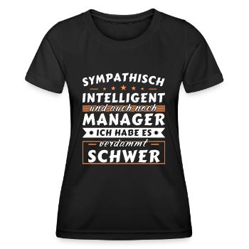 Sympathisch und intelligent - Manager Edition - Frauen Funktions-T-Shirt - Schwarz - Vorne - AI Model Female 172 light (172cm)