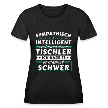 Sympathisch und intelligent - Tischler Edition - Frauen Funktions-T-Shirt - Schwarz - Vorne - AI Model Female 172 light (172cm)