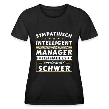 Sympathisch und intelligent - Manager Edition - Frauen Funktions-T-Shirt - Schwarz - Vorne - AI Model Female 172 light (172cm)