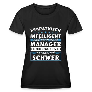 Sympathisch und intelligent - Manager Edition - Frauen Funktions-T-Shirt - Schwarz - Vorne - AI Model Female 172 light (172cm)
