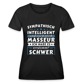 Sympathisch und intelligent - Masseur Edition - Frauen Funktions-T-Shirt - Schwarz - Vorne - AI Model Female 172 light (172cm)