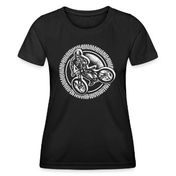 Mountainbike Fahrrad Radfahrer Mountain Bike - Frauen Funktions-T-Shirt - Schwarz - Vorne - AI Model Female 172 light (172cm)
