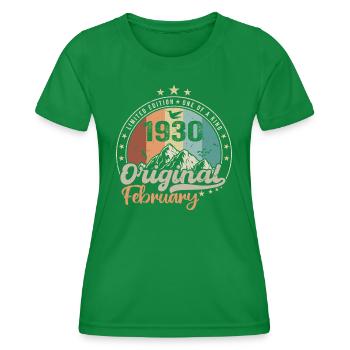 Legends born in February 1930 Gift 94 years - Women's Functional T-Shirt - kelly green - Front - AI Model Female 172 dark (172cm)