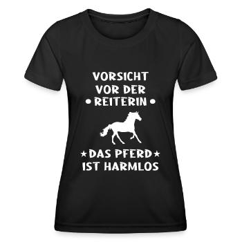 Lustiges Pferde Design für Reiterin - Frauen Funktions-T-Shirt - Schwarz - Vorne - AI Model Female 172 light (172cm)