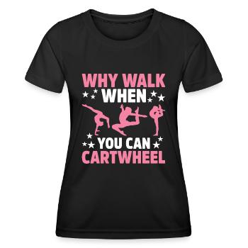 Gymnastique Acrobaties Cheerleading Gymnaste Gymnastique au sol - T-shirt sport Femme - noir - Devant - AI Model Female 172 light (172cm)